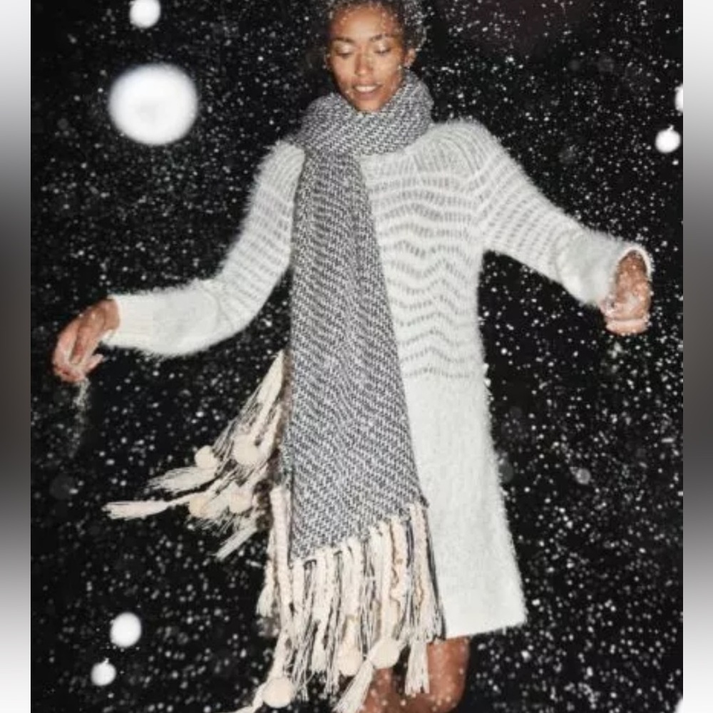 Sleeping On Snow Anthropologie Eyelash Fuzzy Wool Alpaca Sweater Tunic Dress S